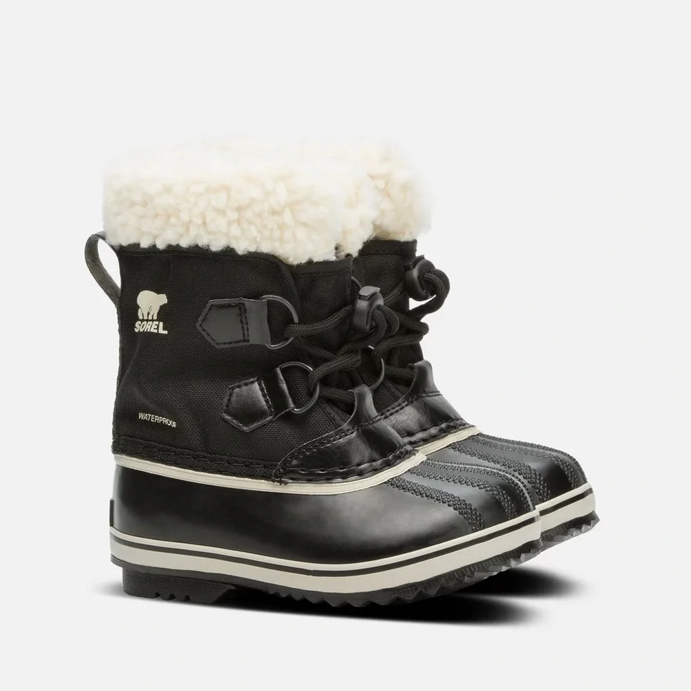 Sorel Black and Cream Snow Boots